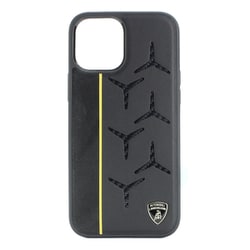 iPhone 12 Pro Max 用 ランボルギーニ公式ライセンス 背面ケース 本革+カーボン LB-TPUPCIP12PM-AV/D12-YW