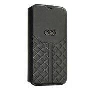 iPhone 12 Pro Max 用 アウディ公式ライセンス 手帳型ケース 本革 ブラック AU-TPUFCIP12PM-Q8/D1-BK