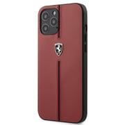 iPhone 12 Pro Max 用 フェラーリ公式ライセンス 背面ケース 本革 レッド FEOMSHCP12LRE