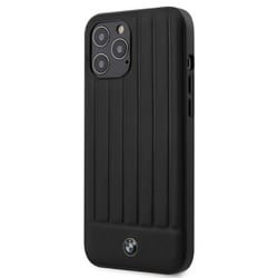 iPhone 12 Pro Max 用 BMW公式ライセンス 背面ケース 本革 ブラック BMHCP12LPOCBK