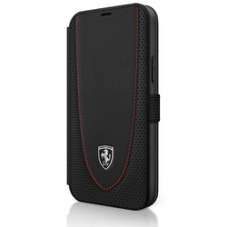 iPhone 12 Pro Max 用 フェラーリ公式ライセンス 手帳型ケース 本革 FEOGOFLBKP12LBK