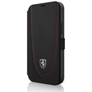 iPhone 12 Pro Max 用 フェラーリ公式ライセンス 手帳型ケース 本革 FEOGOFLBKP12LBK