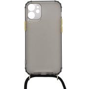 J20-07GY [iPhone 12 mini 用 ネックストラップ付きケース GY]