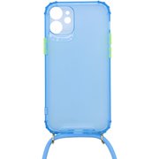 J20-07LBL [iPhone 12 mini 用 ネックストラップ付きケース ライトブルー]