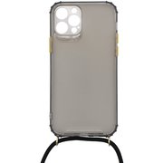 J20P-07GY [iPhone 12 Pro 用 ネックストラップ付きケース GY]