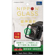 TY-AW2038-G3F-GNCCBK [Apple Watch 38mm 3 / 2 / 1 用 NIPPON GLASS 保護ガラス 超神設計 2倍強化 ブラック 超透明]