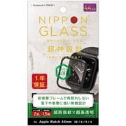 TY-AW2044-G3F-GNCCBK [Apple Watch 44mm SE / 6 / 5 / 4 用 NIPPON GLASS 保護ガラス 超神設計 2倍強化 ブラック 超透明]