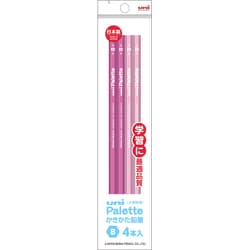 uni Palette（ユニ パレット） かきかた鉛筆 B 4本パック ピンク K6734PLTB4P