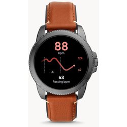 早い者勝ち！FOSSIL ☆ スマートウォッチ 腕時計 ブラウン レザー ベルト FOSSIL ブラウンレザー ジェネレーション5E スマートウォッチ 未