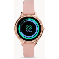 値下！希少⭐︎Fossil スマートウォッチ　レディース　ラバー　ピンク　ストーン WLN女子部の“スマートウオッチ”レビュー・後編】女性におすすめ