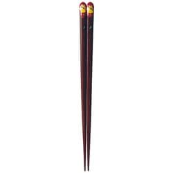 ISSOU 先角箸 会津蒔絵 金ふくろう/赤20.5cm