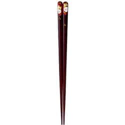 ISSOU 先角箸 会津蒔絵 仲良しふくろう 20.5cm