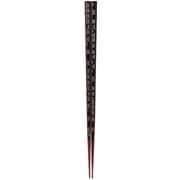 ISSOU 先角箸 若狭塗 粋柄 水すまし 黒 八角 23cm