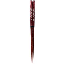 ISSOU 先角箸 若狭塗 粋柄 けずり桜 21cm
