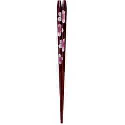 ISSOU 五角箸 若狭塗 粋柄 桜彩 21cm