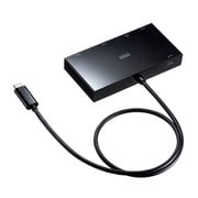 USB Type-C ドッキングステーション PD100W対応 USB Type-C×1/USB A×1 HDMI/VGA LANポート付き 4K/30Hz USB3.2Gen1 ケーブル一体型 ケーブル長50cm シルバー USB-3TCH30BK