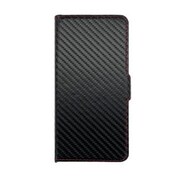 AC-AQS4 PB CBR [AQUOS sense4/AQUOS sense lite/AQUOS sense basic/AQUOS sense5G 用 手帳型ケース PUカーボン ブラック]