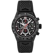 CARRERA (カレラ) クロノグラフ キャリバー ホイヤー01自動巻ムーブメント メンズ 43mm ラバーバンド ブラック 正規品 2年保証 CAR2090.FT6088
