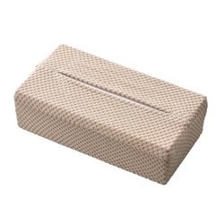 ストレッチティッシュカバー ボックス用 ブロック柄 ベージュ N-7759