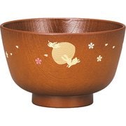 レンジ京型欅杢目汁椀（小） 月うさぎ