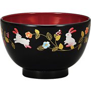 レンジ汁椀 （黒） 花の小路