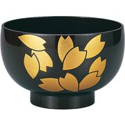 レンジほてい汁椀 （溜） 花よしの