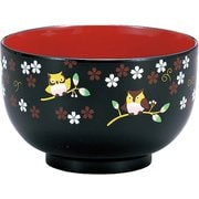 レンジ多用椀 (黒) 福々桜