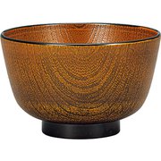 レンジ京型欅杢目汁椀(小) 栃塗
