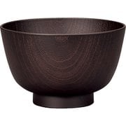 レンジ京型欅杢目汁椀 ダークブラウン