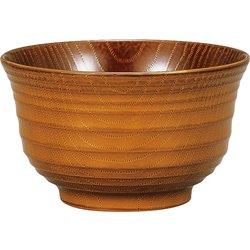 レンジ千筋欅杢目丼 ライトブラウン