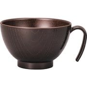 レンジ手付木目椀（L） ダークブラウン