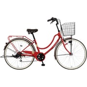 シティサイクル RYフロートミックス266-C 26インチ オートライト BAA 外装6段変速 レッド MK-21-035