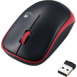 ワイヤレスマウス ENELOシリーズ 無線（2.4GHz） IR LED 3ボタン 省電力 抗菌 レッド M-IR07DRKRD