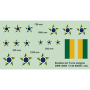 MKMDMK14489 ブラジル空軍 国籍マーク 2枚入り 500、650、750、1000、1200mm [1/144スケール エアクラフト用デカール]