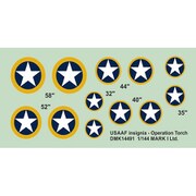 MKMDMK14491 米軍トーチ作戦時国籍マーク 2枚入り 32、35、40、44、52、58インチ [1/144スケール エアクラフト用デカール]