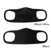 抗ウイルスマスク Lサイズ スターダスト (BLACK × WHITE / BLACK) プリント・無地2枚セット AM-204L