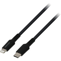 USB Type-C to Lightningケーブル 強靭タイプ 充電/転送 MFi認証 PD（パワーデリバリー)対応 1.0m ブラック GH-ALTCTA100-BK