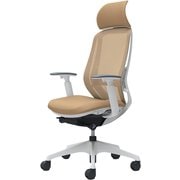 【完成品】 Sylphy（シルフィ） ベージュ 【エクストラハイバック メッシュタイプ アジャストアーム付 ホワイトボディ 樹脂脚 ランバーサポート付 ナイロンキャスター】 ※受注生産 C68AXZ FMP7
