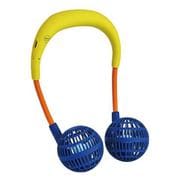 ネックファン WFan(ダブルファン) ハンズフリー ミニ イエロー&ネイビー DFMN215YE