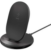 WIB002dqBK [BOOST↑CHARGE 15Wワイヤレス充電スタンド(24W QC 3.0 USB充電器、USB-A to Cケーブル付き) ブラック]
