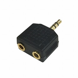 2口分岐アダプター φ3.5ステレオミニプラグ-φ3.5ステレオミニジャックx2 AP-2644
