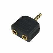 2口分岐アダプター φ3.5ステレオミニプラグ-φ3.5ステレオミニジャックx2 AP-2644