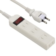 ブレーカー付安全タップ 4個口 1m 白 HS-TV41S-W