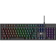 ゲーミングキーボート 有線 日本正規代理品 英語配列 RGB 青軸 金属ヘアライン面板 KB858L