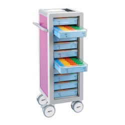 MY-NIK10（コマタイプ） [マイスコ与薬カート（鍵なし）10床用 ライラック]