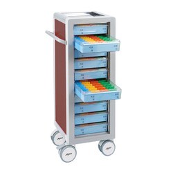 MY-NIK10（コマタイプ） [マイスコ与薬カート（鍵なし）10床用 ブラウン]