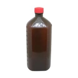 投薬瓶PPB黒茶（滅菌済） キャップ：赤 500cc（2ホンX25フクロイリ）