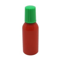 点滴容器ポリ点1号（滅菌済） 本体：茶キャップ：緑 5cc（25ホンX12フクロイリ）