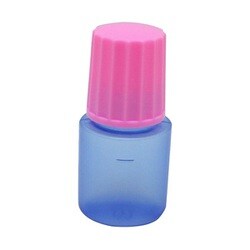 点滴容器ノーベル3号（未滅菌） 本体：コバルトキャップ：ピンク 10cc（100ポンイリ）