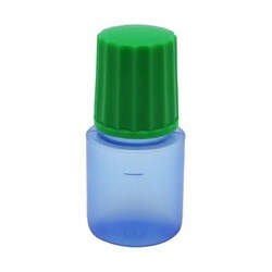 点滴容器ノーベル3号（滅菌済） 本体：コバルトキャップ：緑 10cc（25ホンX6フクロイリ）